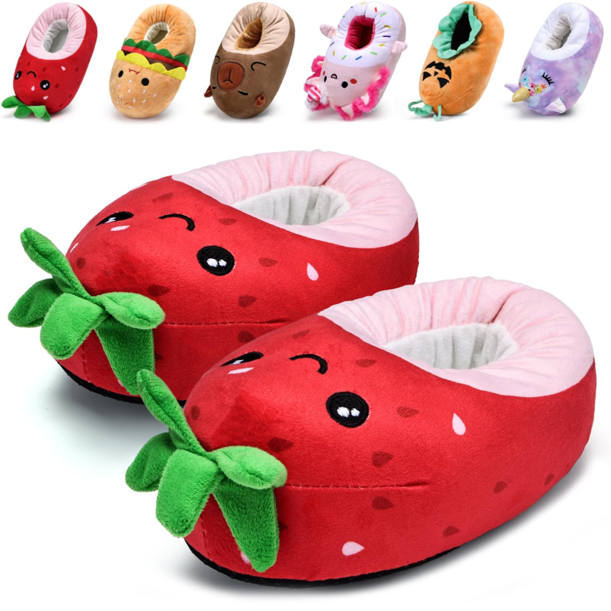 IceUnicorn Toddler Cute Animal Slippers Kids Christmas Plush Warm House Shoes Girls Boys Bedroom Indoor Washable Slipper