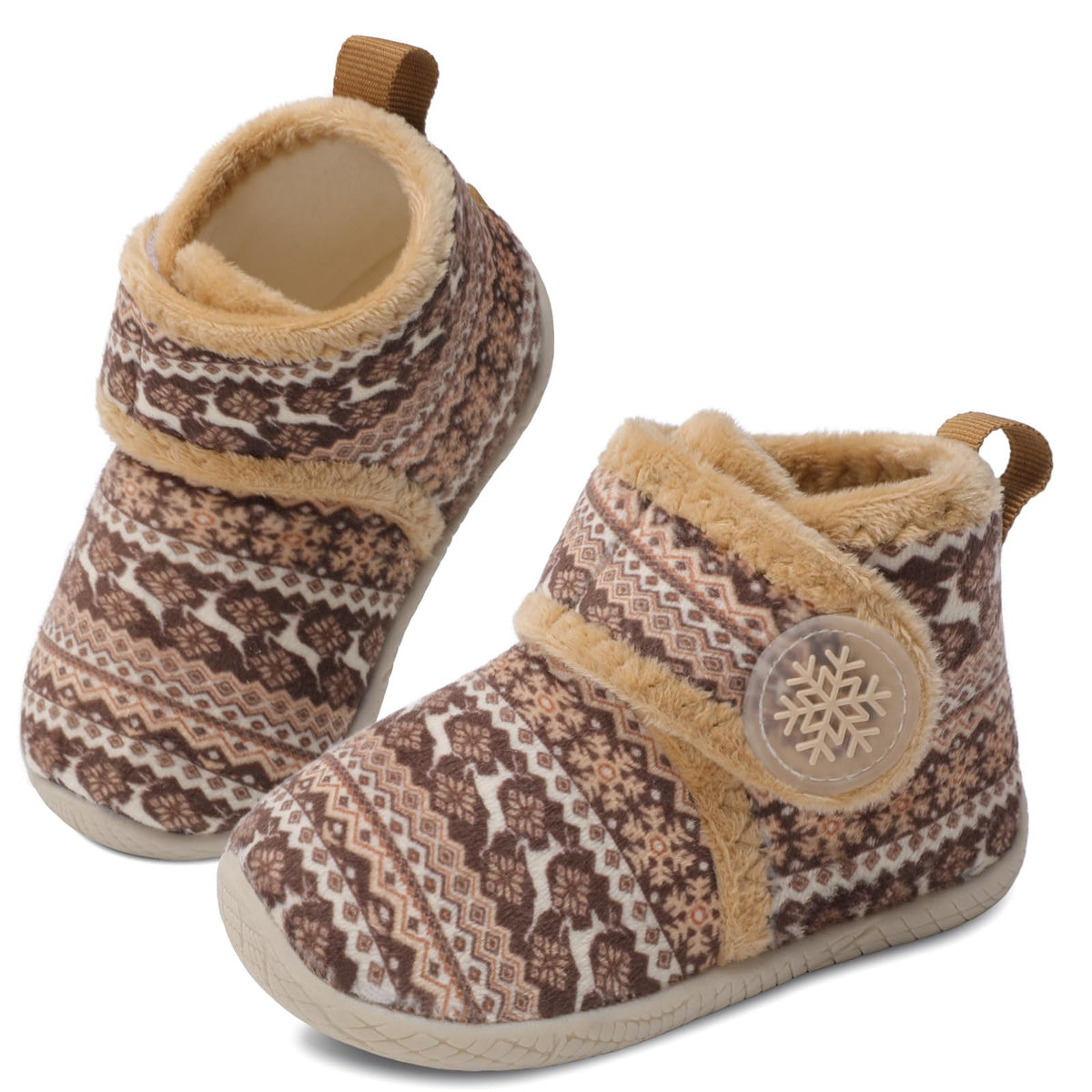 JOINFREE Toddler Fleece Slipper Booties Boys Girls Warm Winter House Shoes