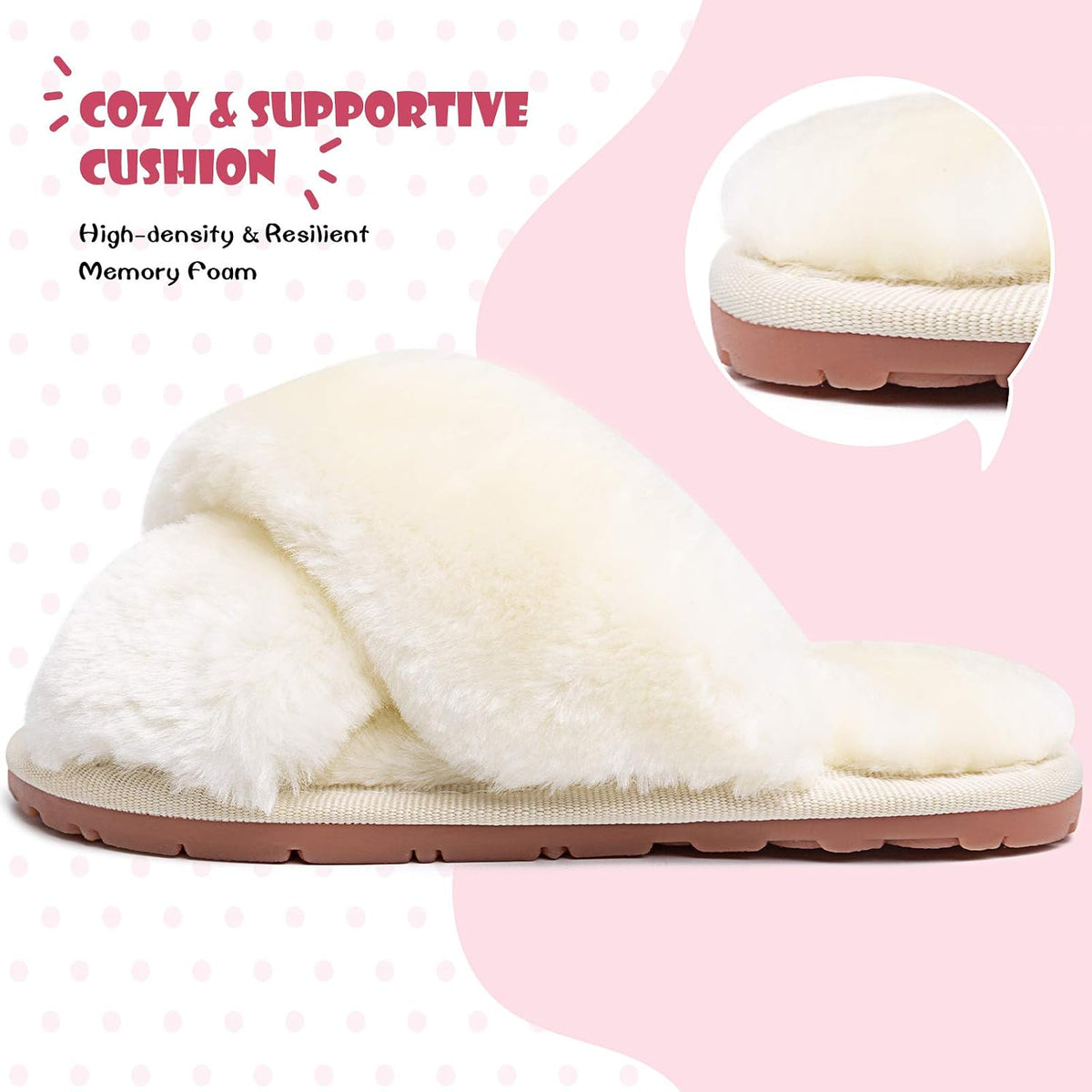 Girls Fluffy Slippers Kids Open Toe House Shoes Soft Plush Slides Sandals