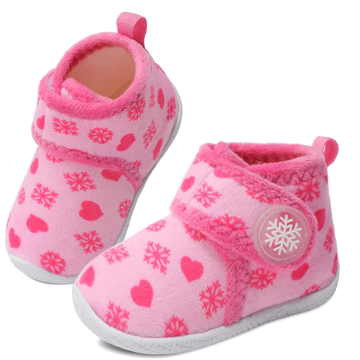 JOINFREE Toddler Fleece Slipper Booties Boys Girls Warm Winter House Shoes