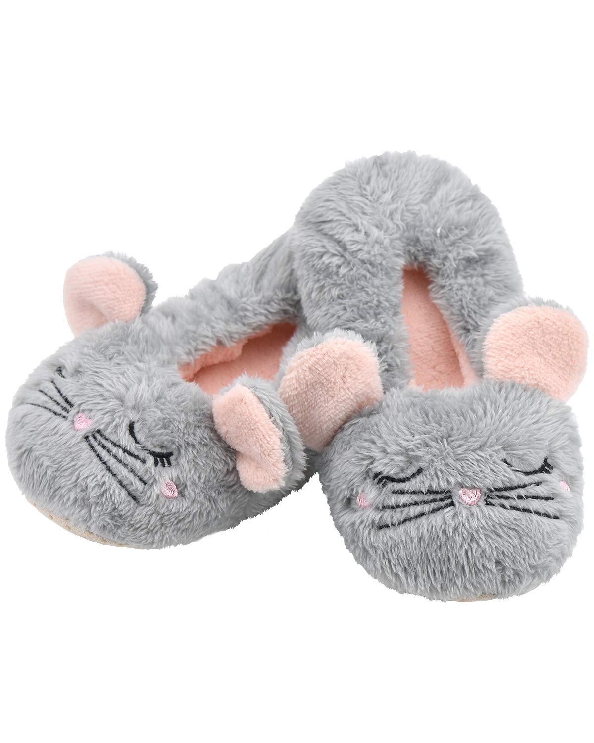 DICUIRD Kids Animal Fleece Slipper Socks Warm Fuzzy Indoor Bedroom Shoes