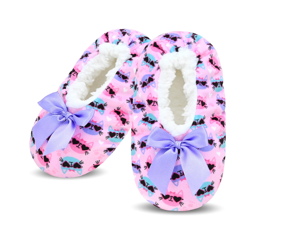 DICUIRD Kids Animal Fleece Slipper Socks Warm Fuzzy Indoor Bedroom Shoes