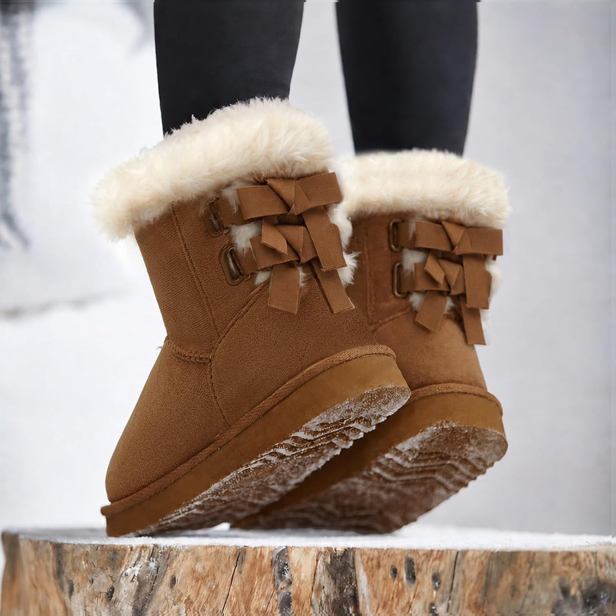 Weestep Girls Faux Fur Snow Warm Fur Winter Fashion Boot