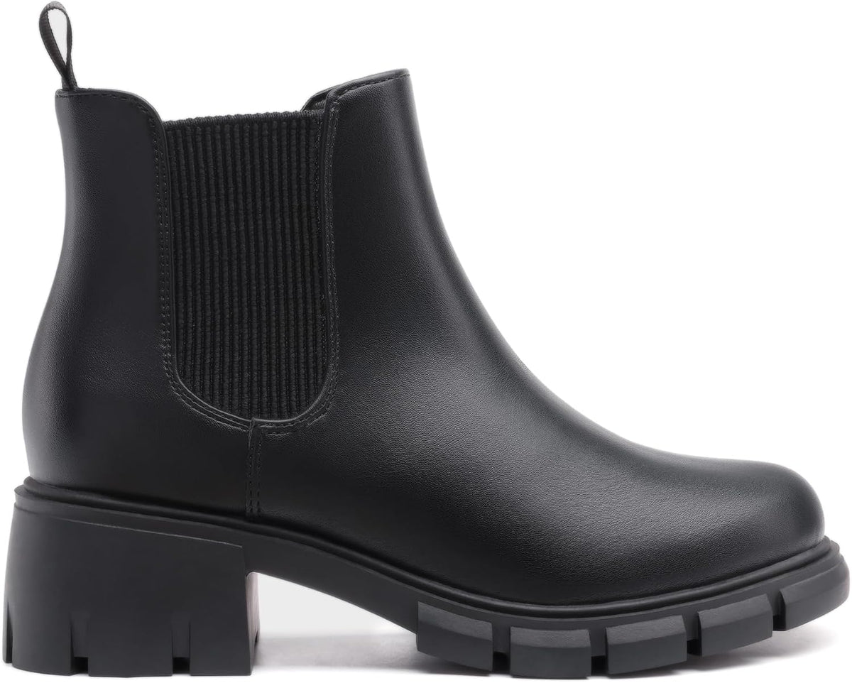 Athlefit Girls Ankle Boots Kids Chunky Chelsea Booties
