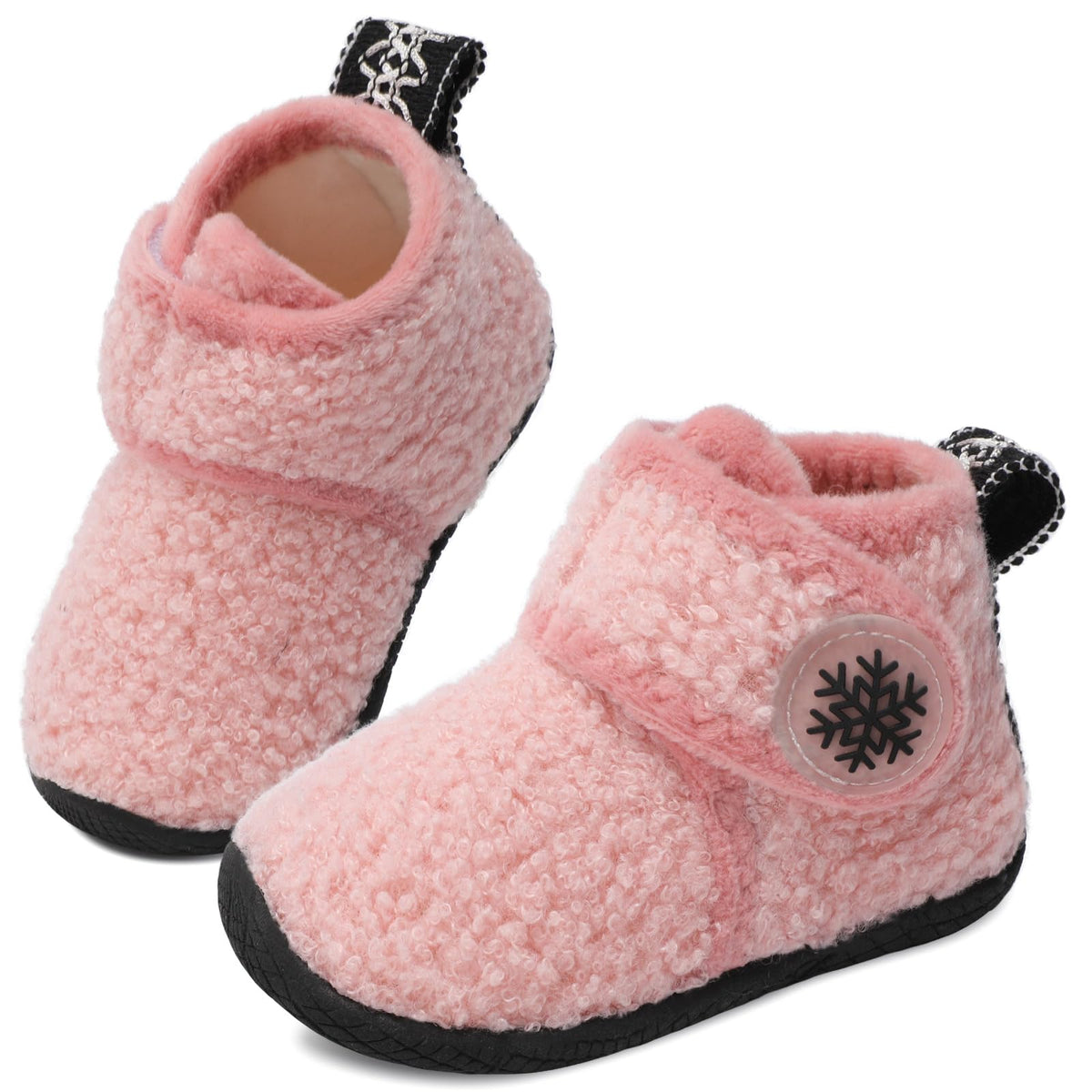 JOINFREE Toddler Fleece Slipper Booties Boys Girls Warm Winter House Shoes