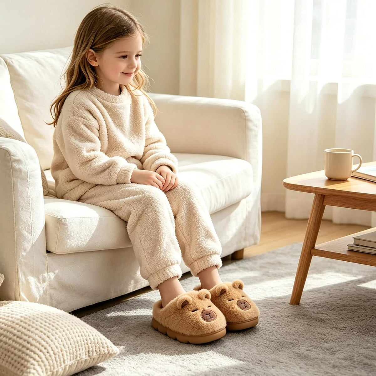 Kids Slippers Girls Boys House Shoes Plush Animal Capybara Slippers Toddler