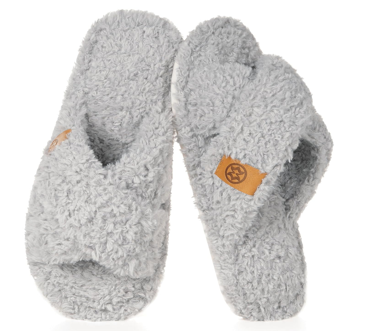 Dokela Fuzzy Open Toe Slippers for Kids Girls Boys House Slipper