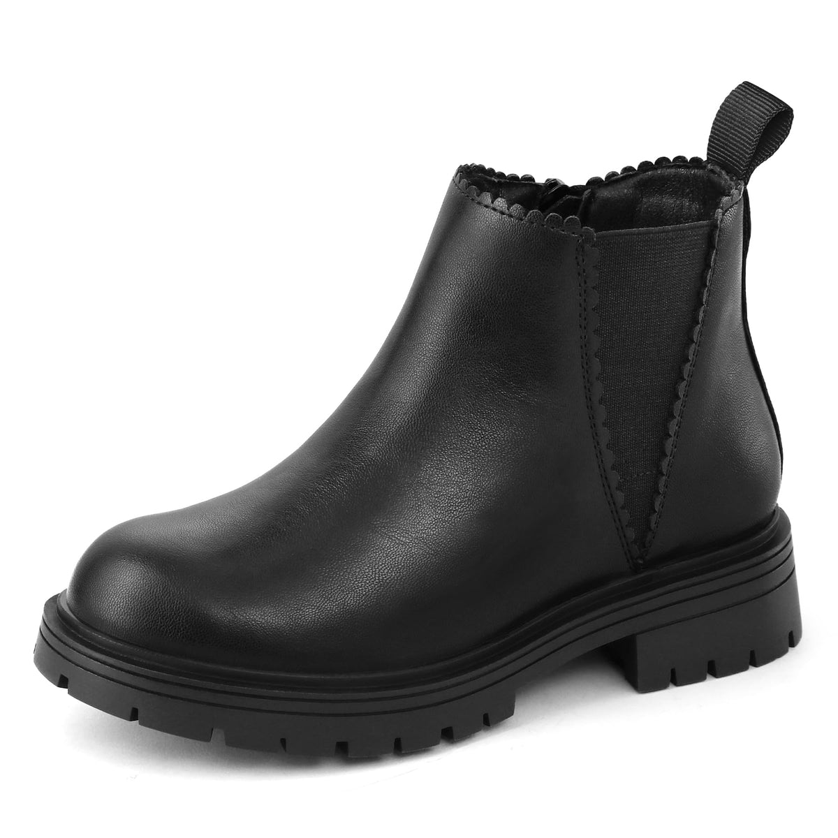K KomForme Girls Chelsea Boots，Kids Ankle Boots with Side Zipper