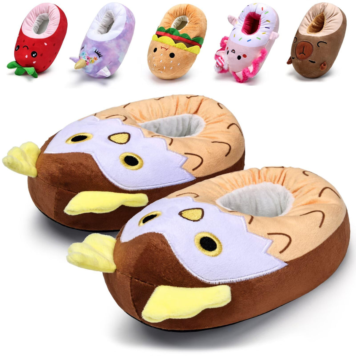 IceUnicorn Toddler Cute Animal Slippers Kids Christmas Plush Warm House Shoes Girls Boys Bedroom Indoor Washable Slipper