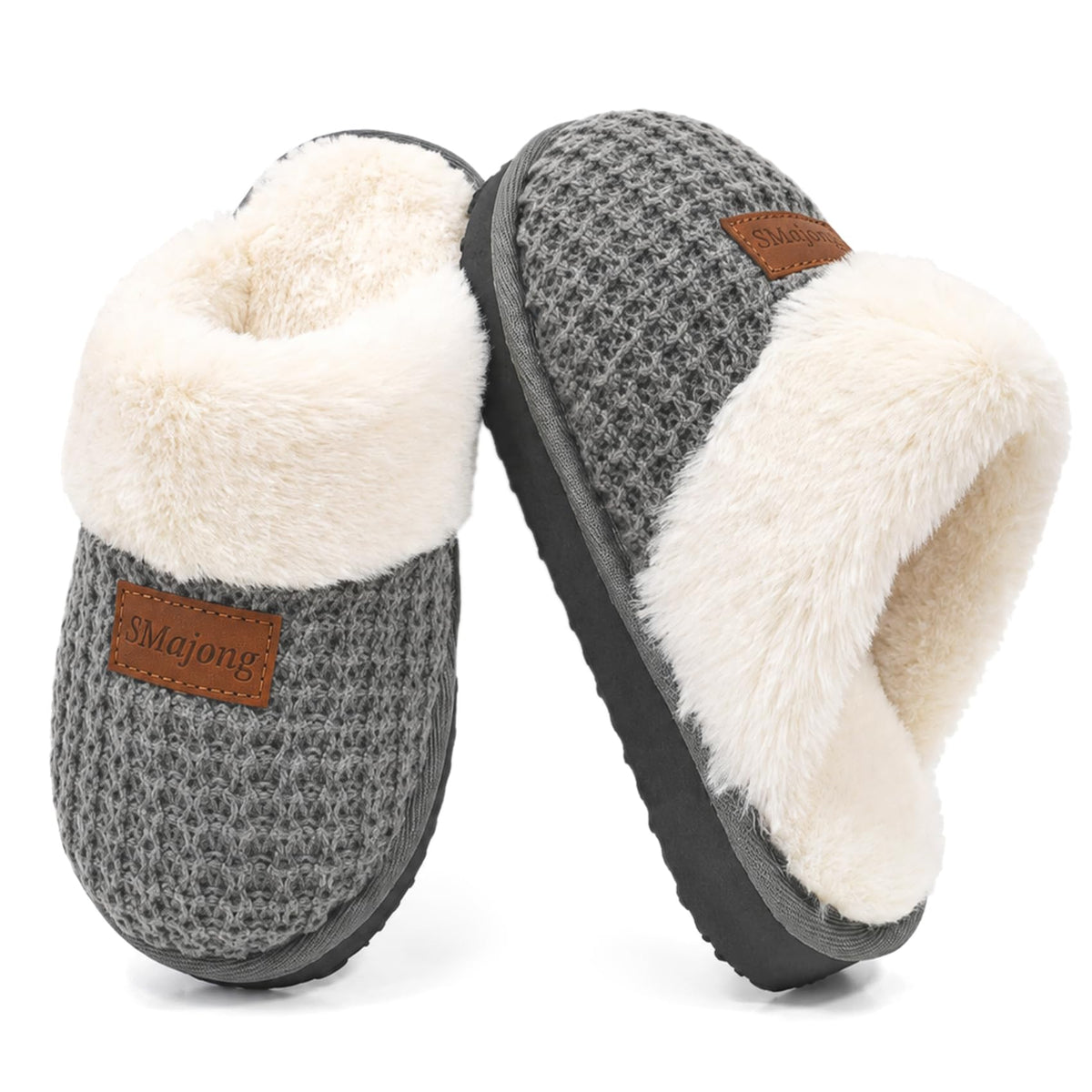 SMajong Kids Slippers Girls Boys Plush Lined