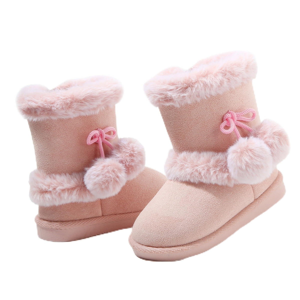 LONSOEN Winter Warm Boots Faux Fur Mid Calf Booties for Toddler Little Kid
