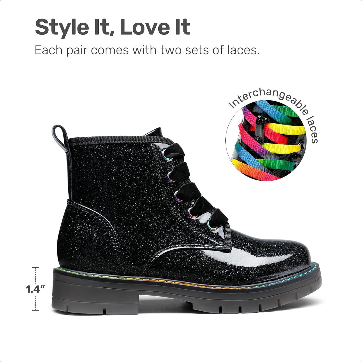 DREAM PAIRS Girls Combat Ankle Boots Shoes