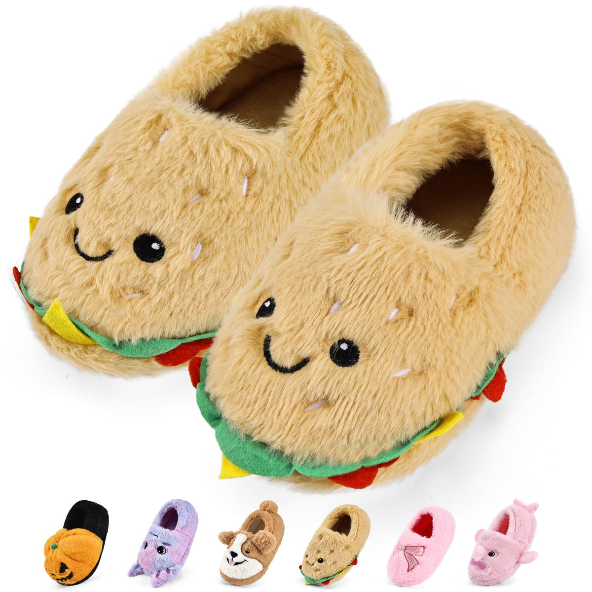 WateLves Toddler Slippers Boys Girls Full Wrapped Winter Shoes