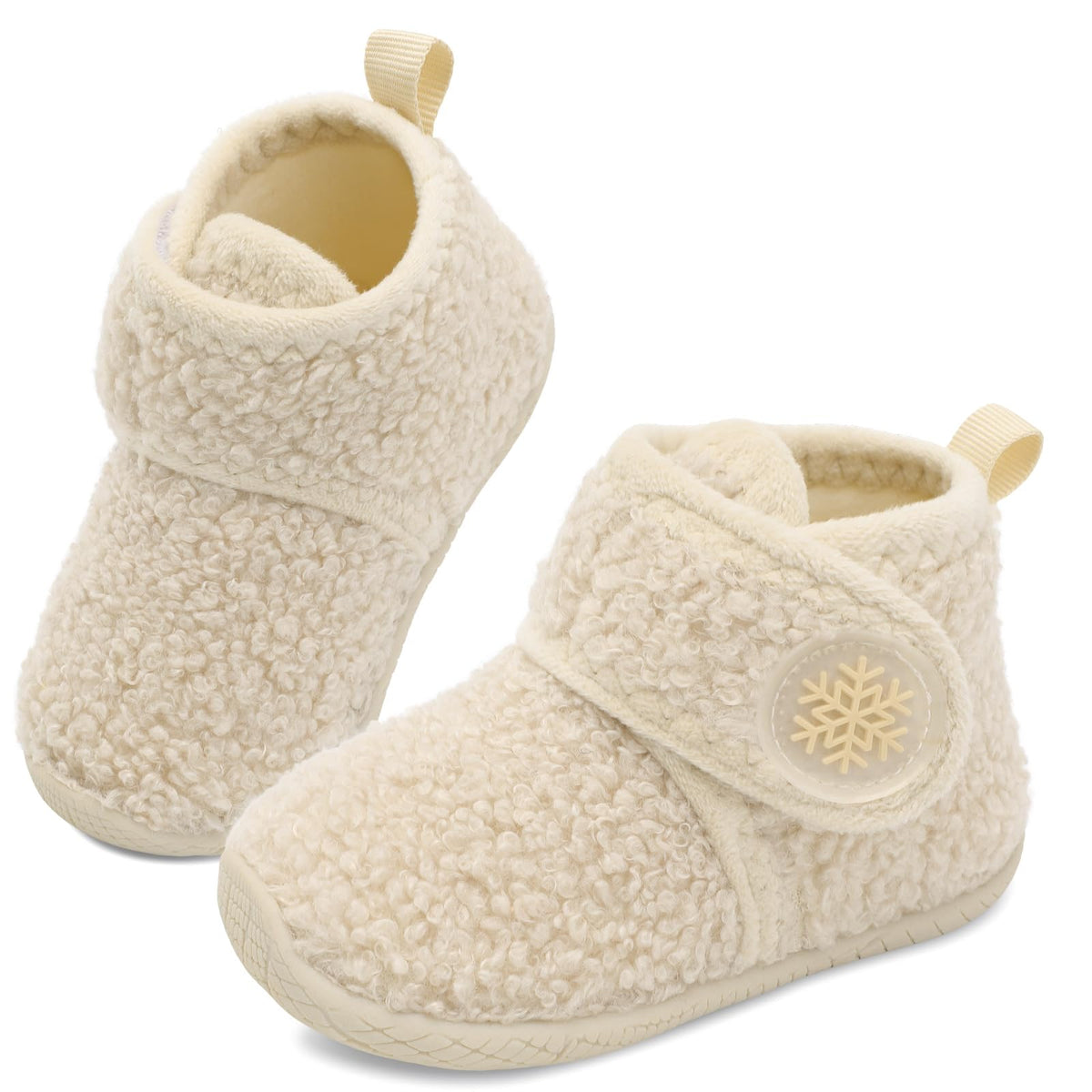 JOINFREE Toddler Fleece Slipper Booties Boys Girls Warm Winter House Shoes