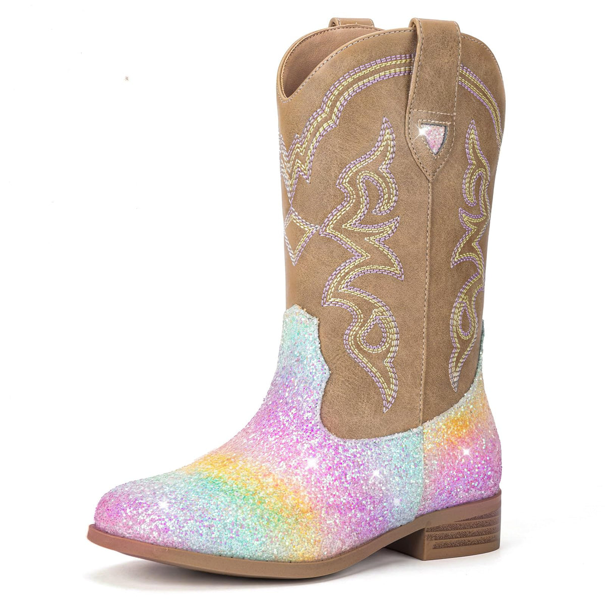 Choiran Cowboy Boots for Girls and Boys - Western Cowgirl Boots Unisex Mid Calf Riding Shoes for Toddler Little Kid/Big Kid