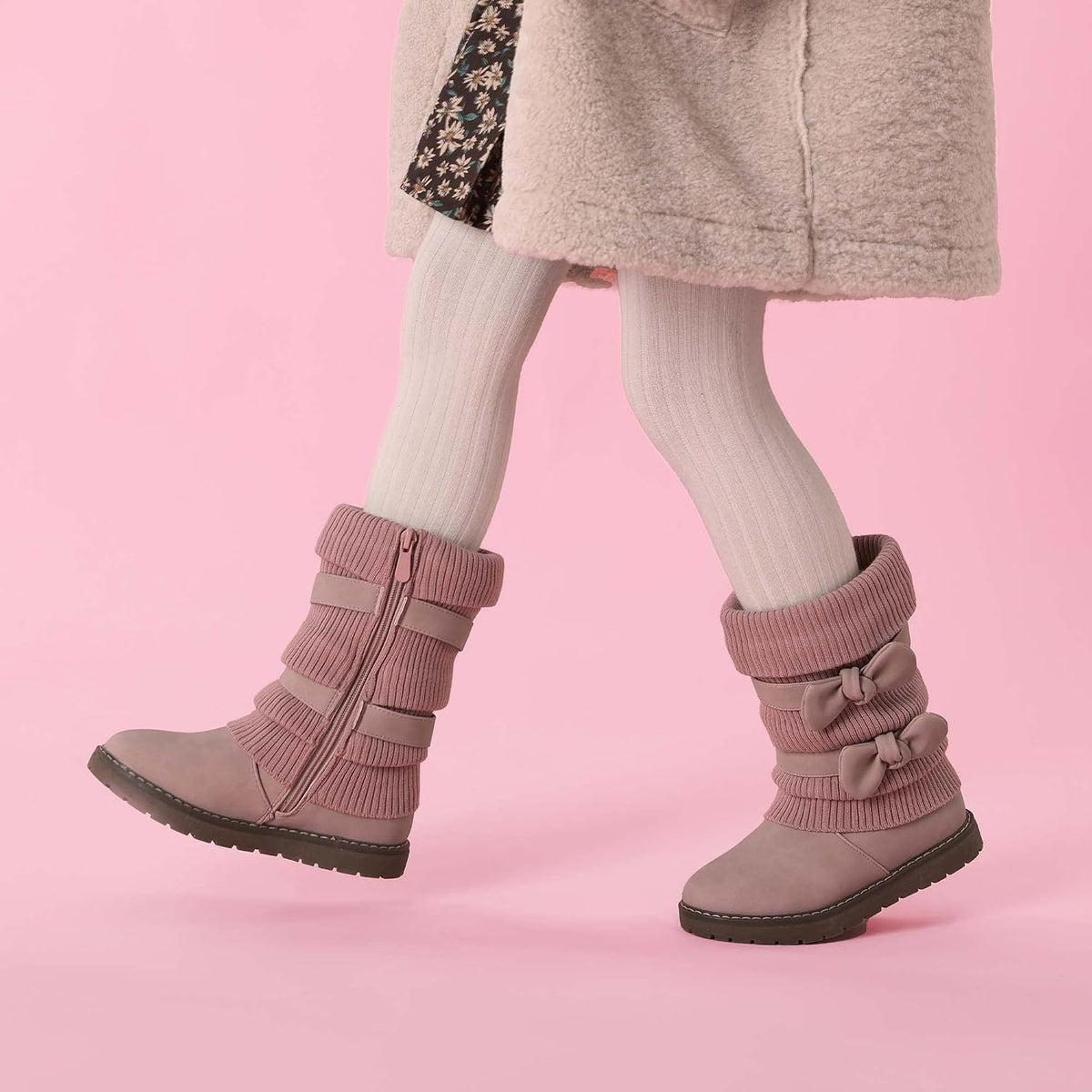 DREAM PAIRS Girls Winter Mid Calf Snow Boots