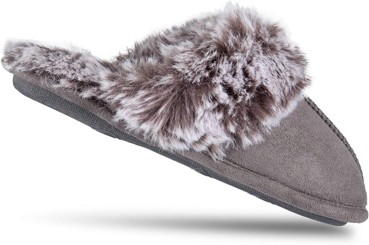 Jessica Simpson Girls Comfy Slippers - Cute Faux Fur Slip-on Shoes Memory Foam House Slipper