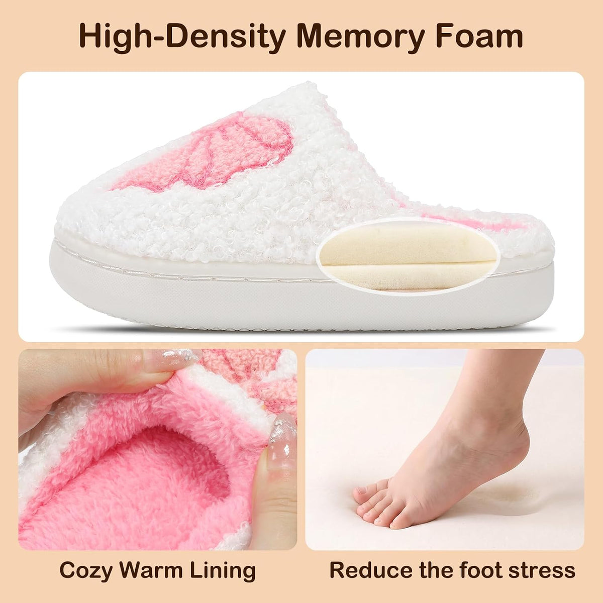 Toddler Boys and Girls Non-Slip Warm Plush House Slippers