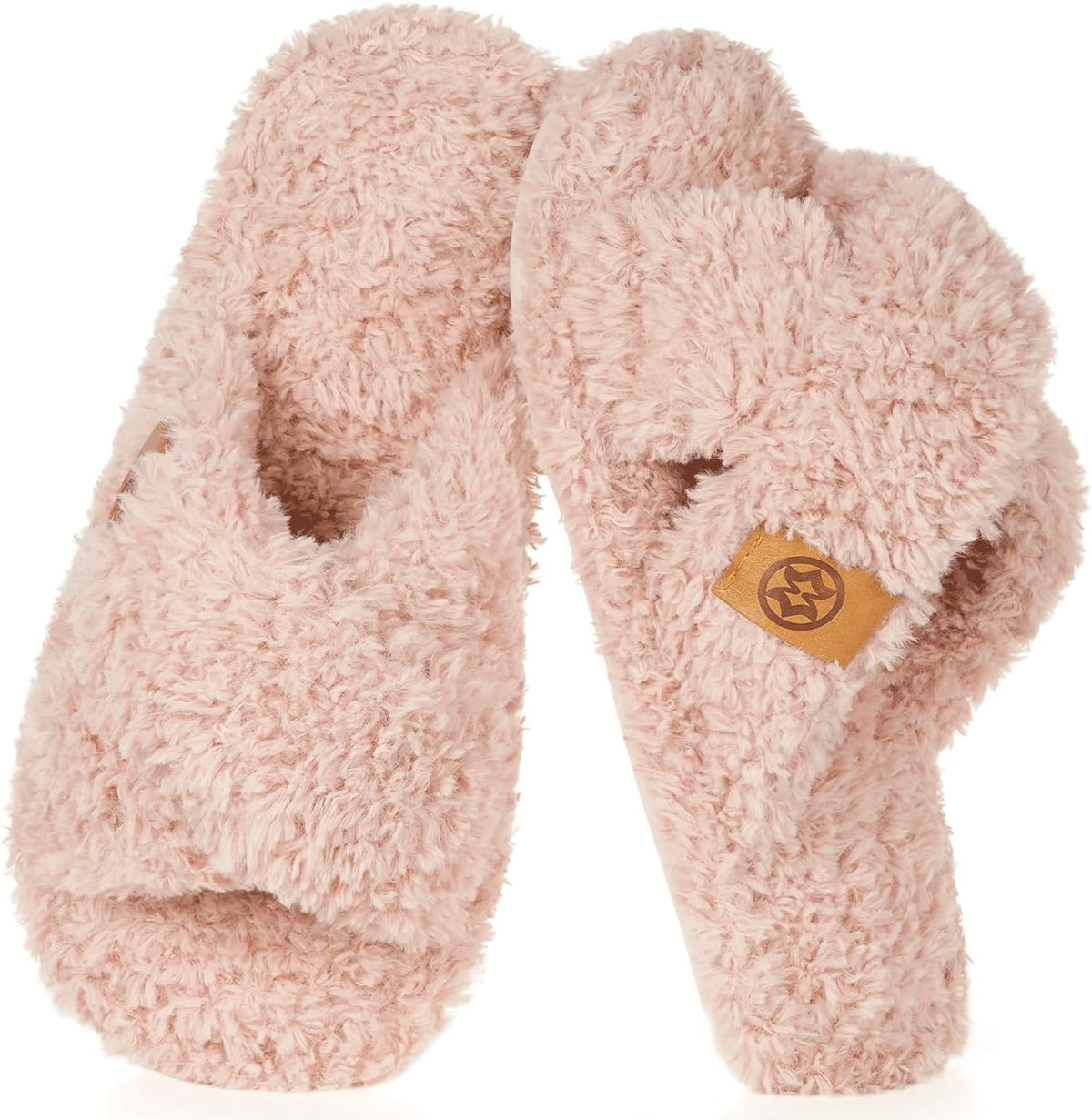 Dokela Fuzzy Open Toe Slippers for Kids Girls Boys House Slipper