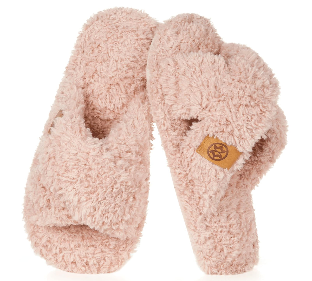 Dokela Fuzzy Open Toe Slippers for Kids Girls Boys House Slipper
