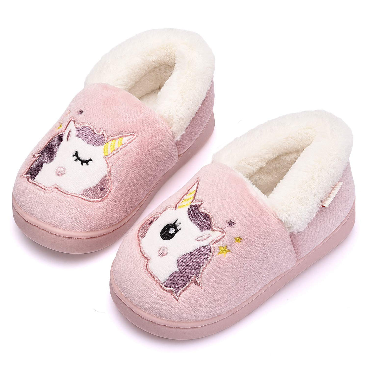 Ainikas Toddler Boys Girls Slippers Fluffy Little Kids House Slippers Warm Fur Cute Animal Home Slipper