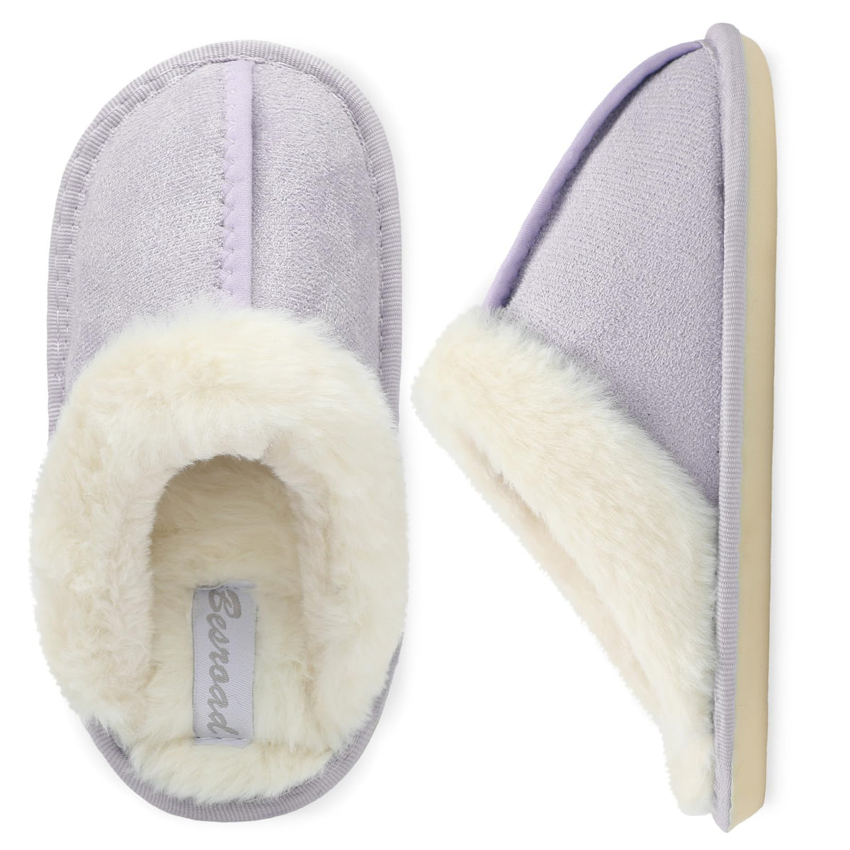 Besroad Kids Slippers Girls Boys Fuzzy House Slippers Warm Memory Foam House Shoes Soft Plush Bedroom Slippers Slides Indoor Outdoor