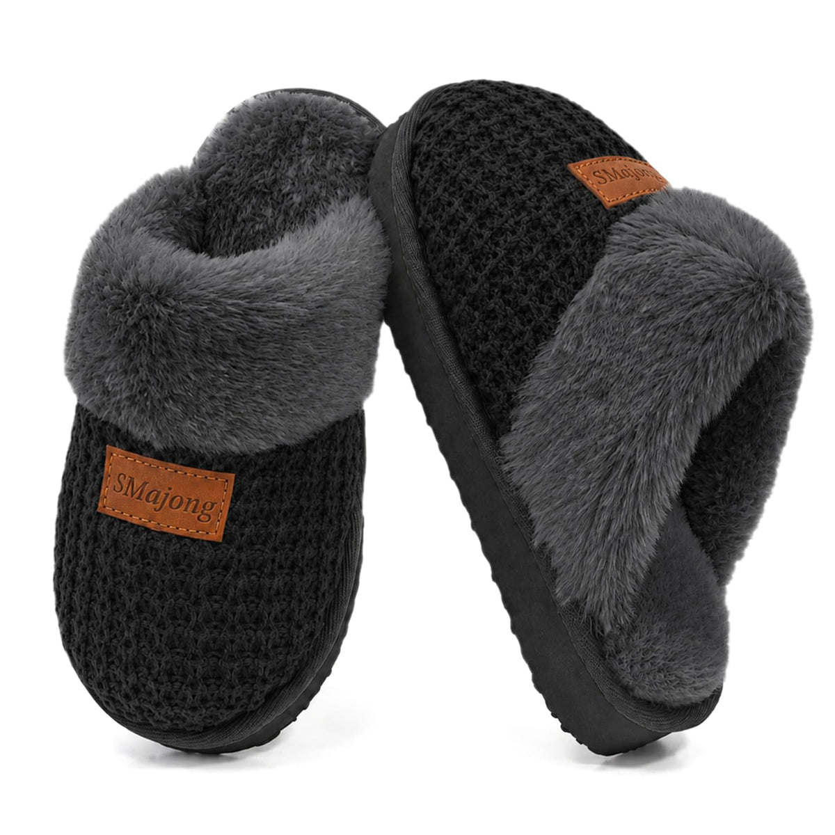 SMajong Kids Slippers Girls Boys Plush Lined