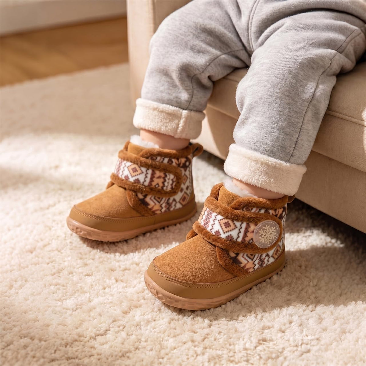 Scurtain Toddler Slippers Girl Boy House Shoes Baby Fuzzy Winter Boots