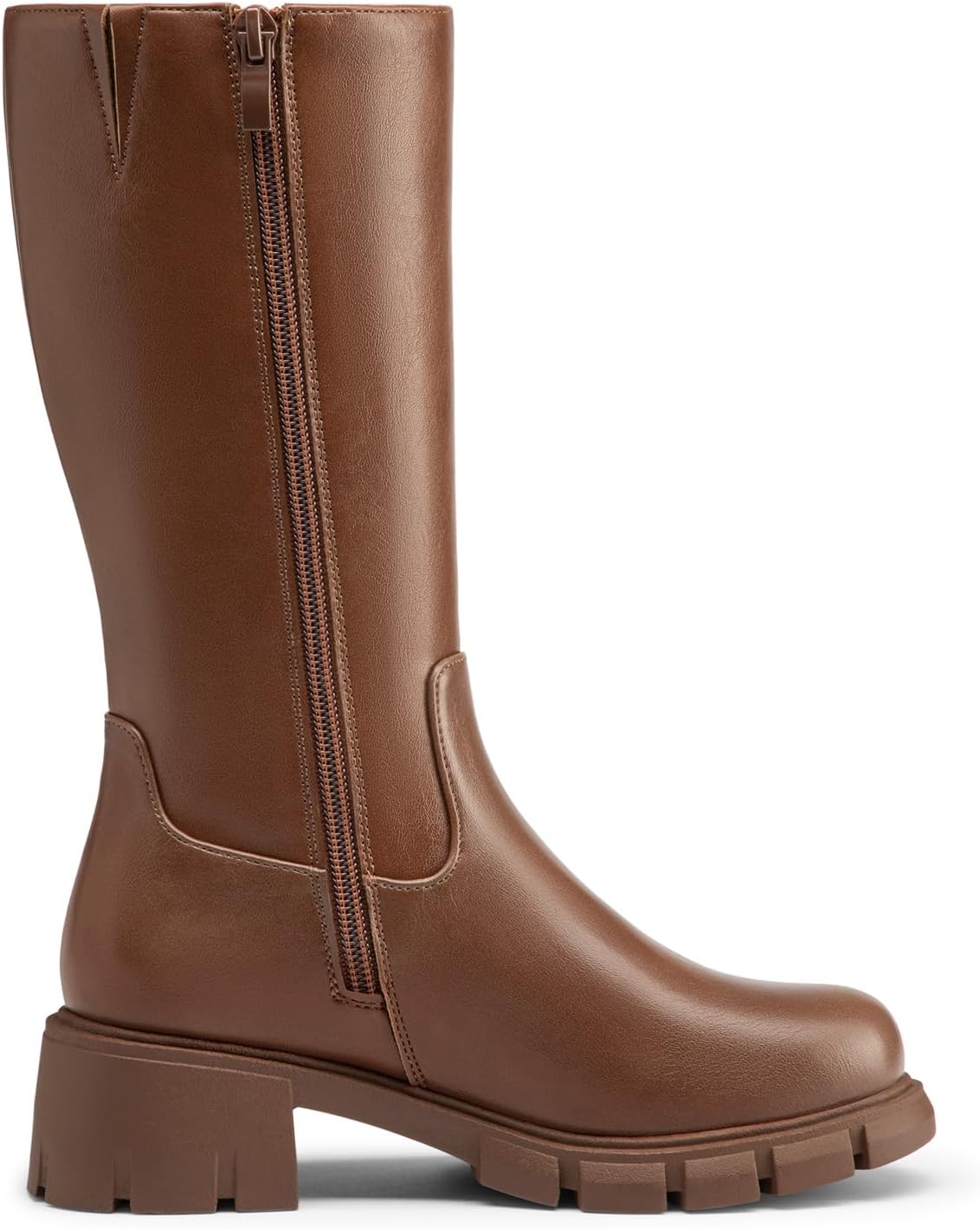 Athlefit Girls Knee High Boots Kids Chunky Heel Boots