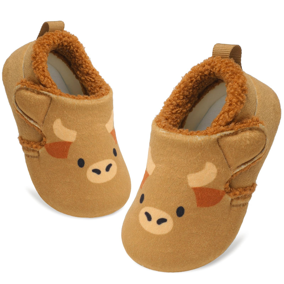 JOINFREE Toddler Slippers Boys Girls Adjustable House Shoes Barefoot Sock Shoes with Rubber Sole Baby Comfort Warm Indoor Outdoor Walking Shoe