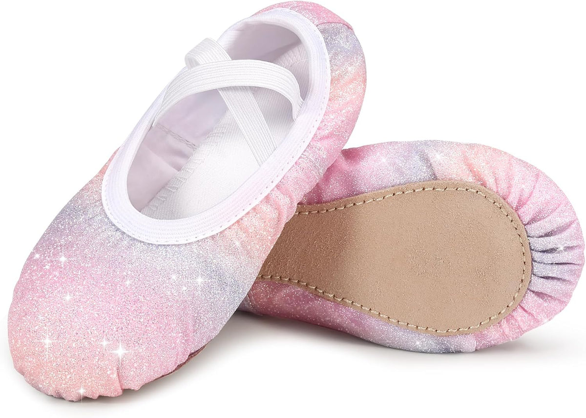 Stelle Ballet Slippers for Girls Glitter Metallic Vegan Leather
