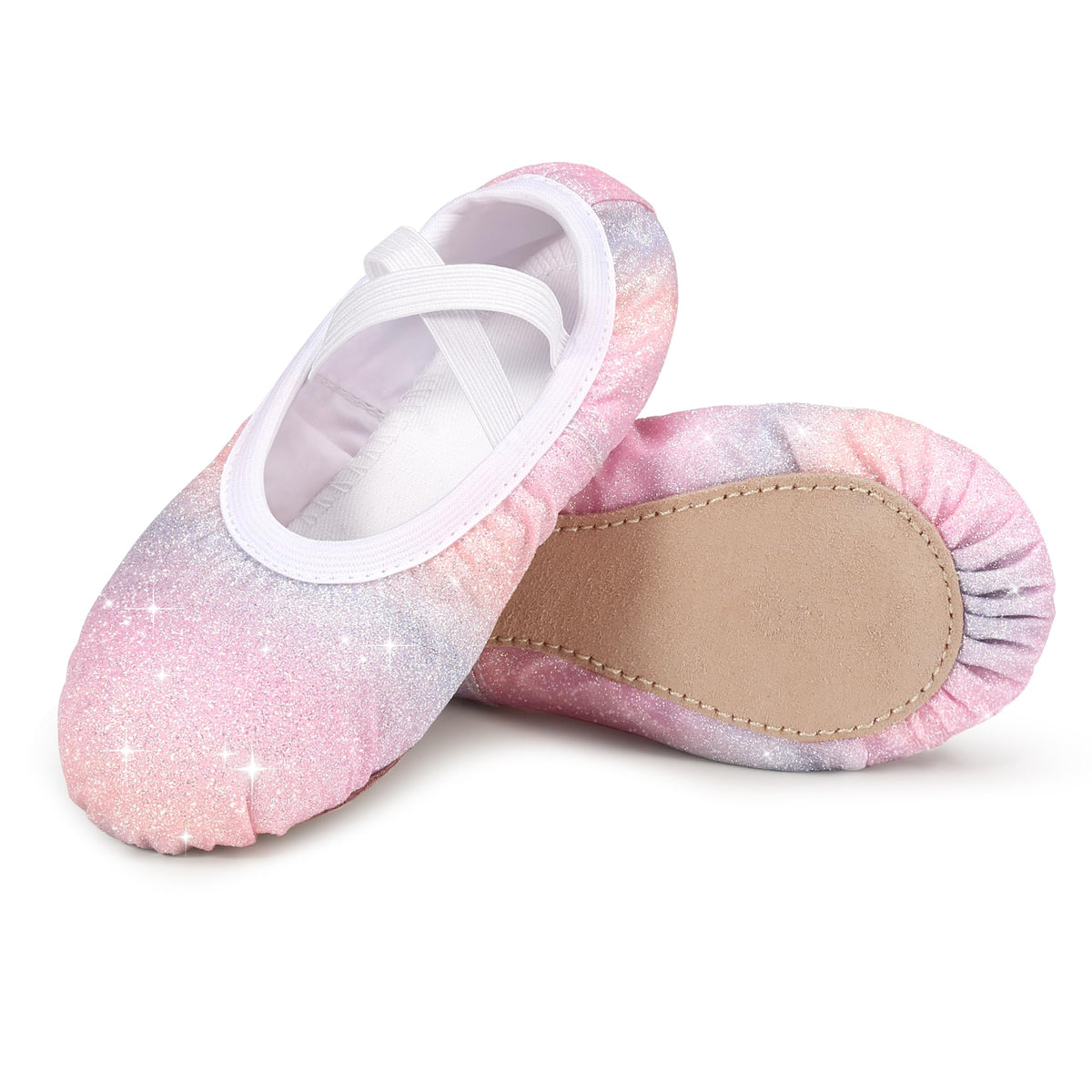 Stelle Ballet Slippers for Girls Glitter Metallic Vegan Leather