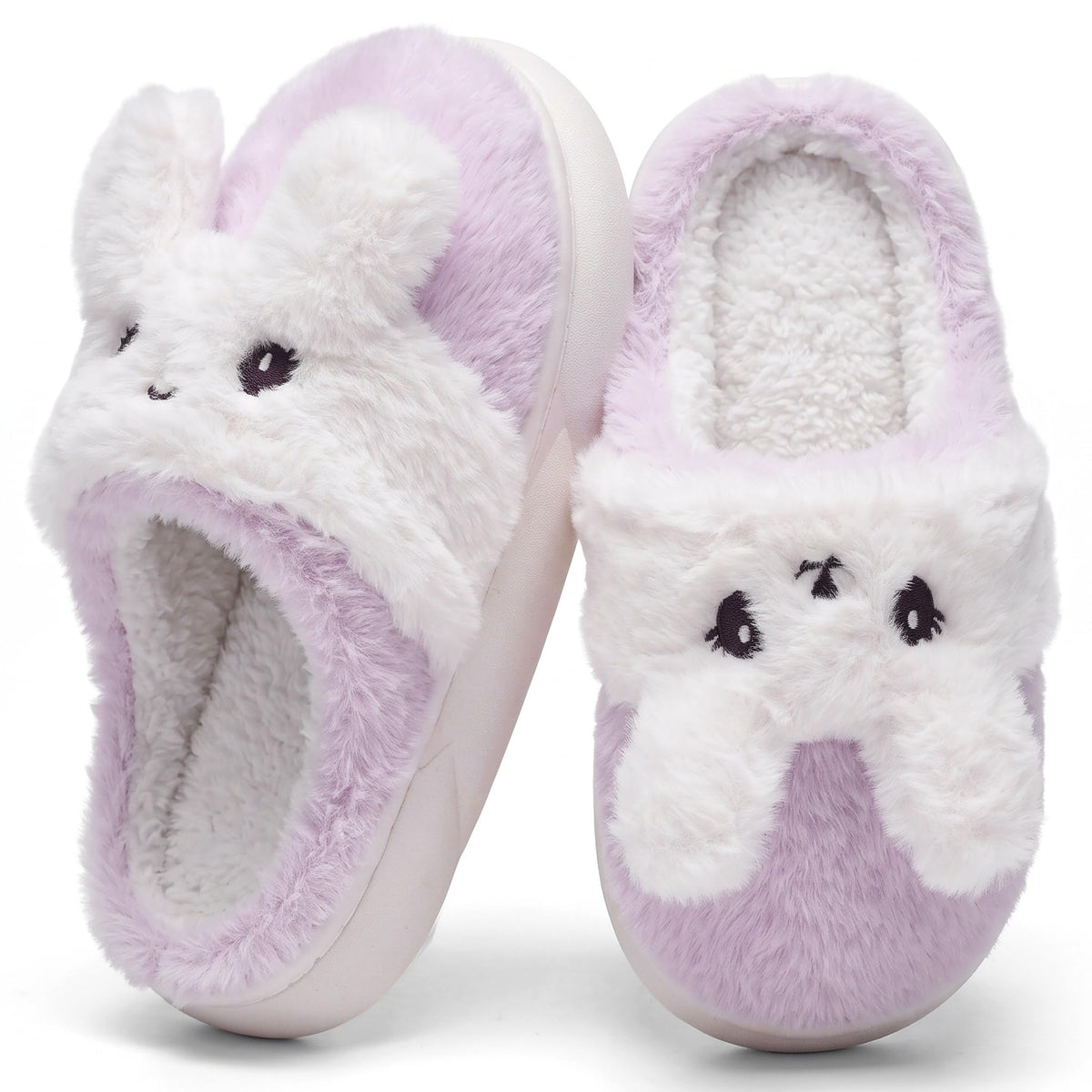 Kids Toddler Bunny Slippers Girls Boys Fuzzy Plush House Slippers Indoor Shoes Warm Memory Foam Soft Bedroom Slides