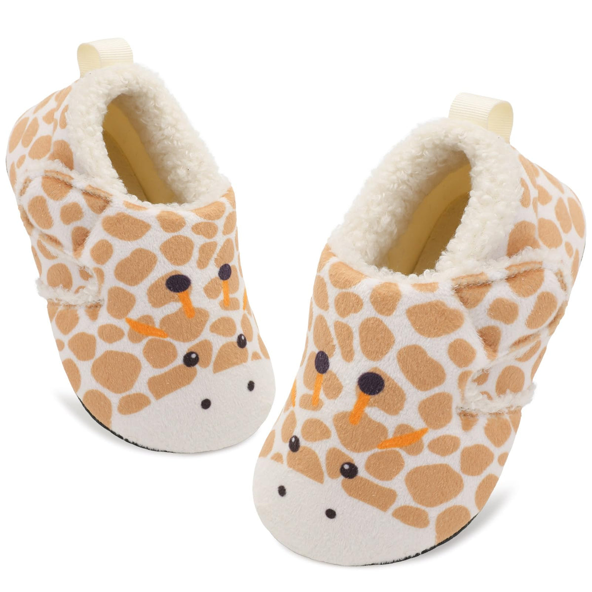 JOINFREE Toddler Slippers Boys Girls Adjustable House Shoes Barefoot Sock Shoes with Rubber Sole Baby Comfort Warm Indoor Outdoor Walking Shoe