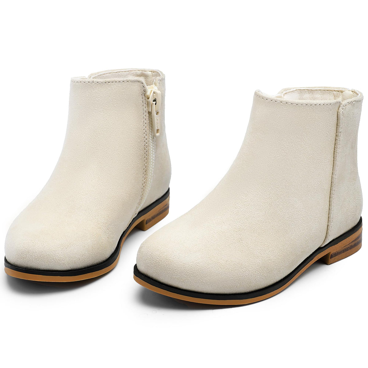 Girls Boots Kids Ankle Boots Side Zipper Booties Fashion Short Suede Low Heels
