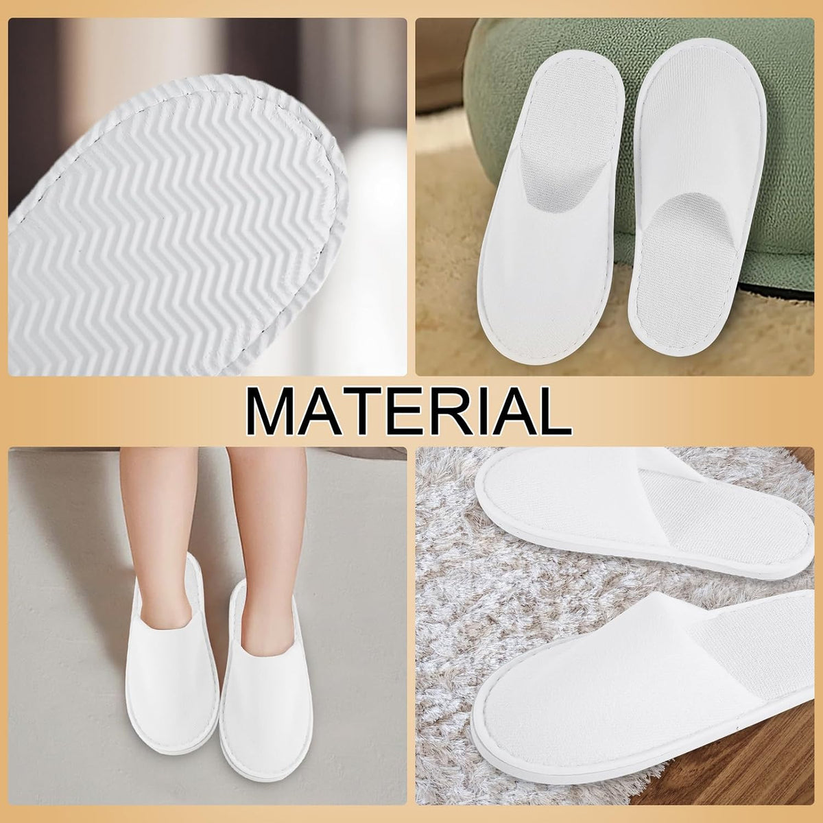 6 Pairs of Spa Slippers for Kids Hotel Babouches Disposable Outdoor Travel Swimming Camping House Boys Girls Slipper Non-slip Soles for Children 6-10 Years Old