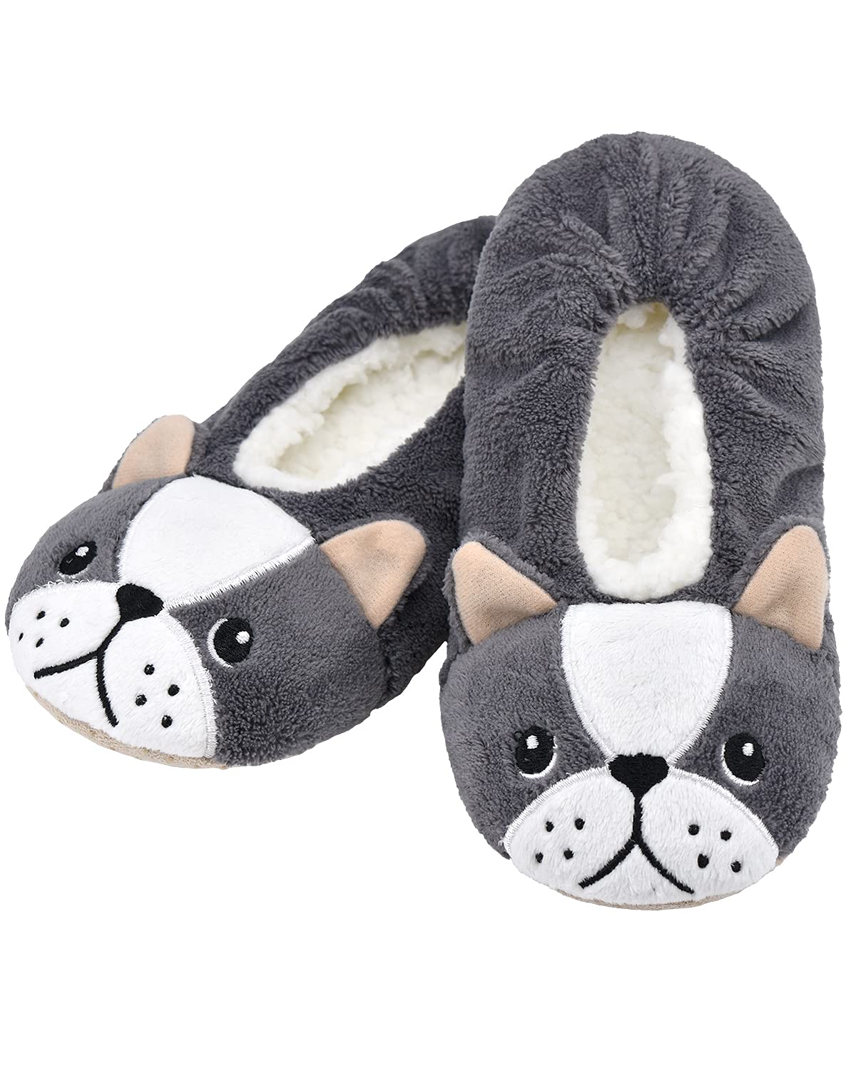 DICUIRD Kids Animal Fleece Slipper Socks Warm Fuzzy Indoor Bedroom Shoes