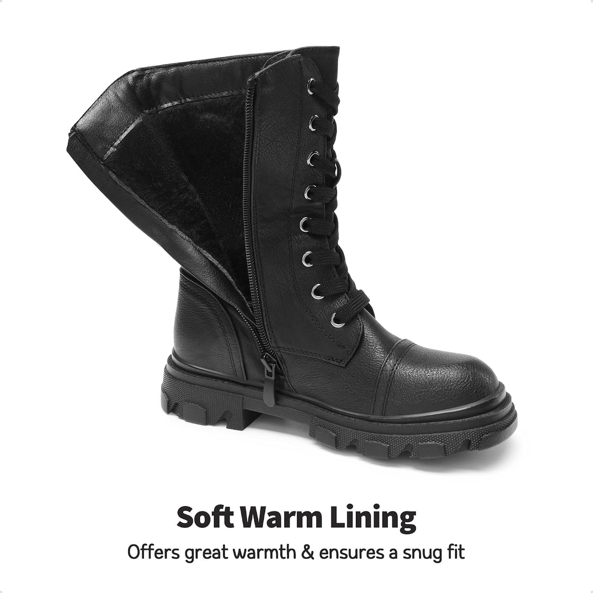 DREAM PAIRS Girls Combat Ankle Boots