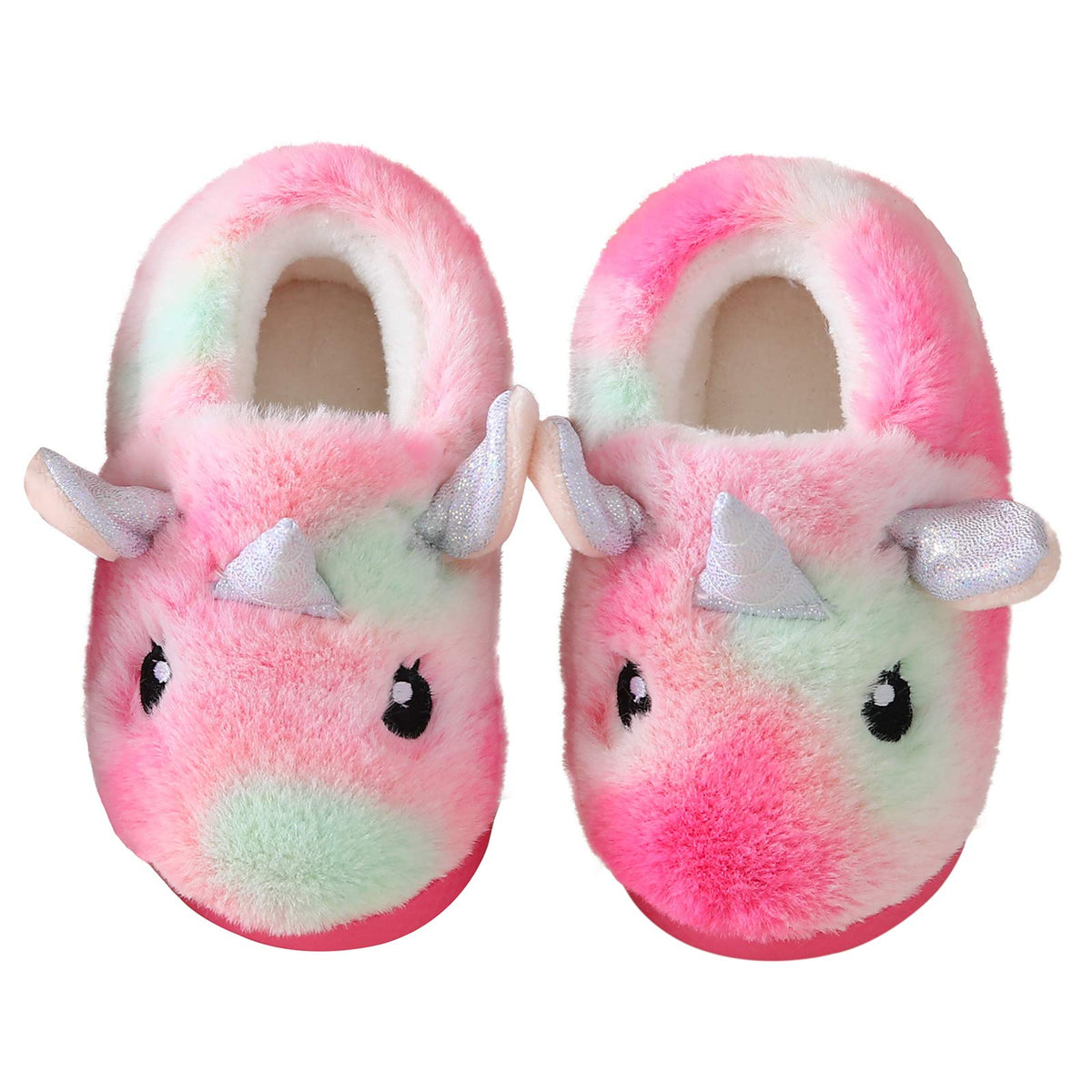 Ainikas Girls Plush House Slippers Toddler Kids Fuzzy Slippers