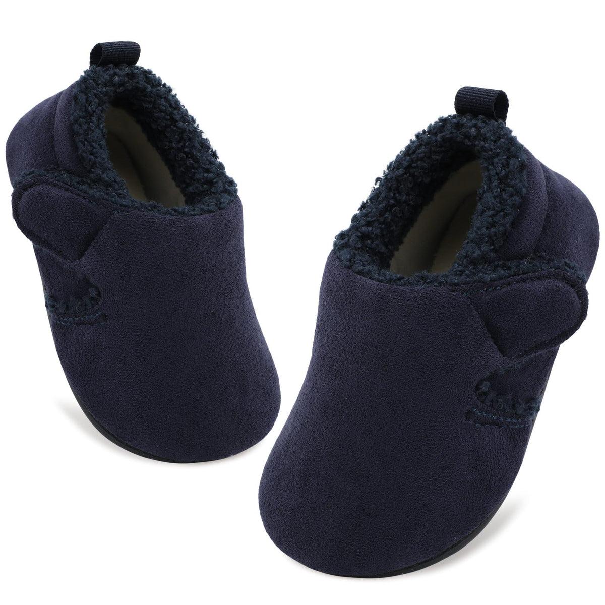 JOINFREE Toddler Slippers Boys Girls Adjustable House Shoes Barefoot Sock Shoes with Rubber Sole Baby Comfort Warm Indoor Outdoor Walking Shoe