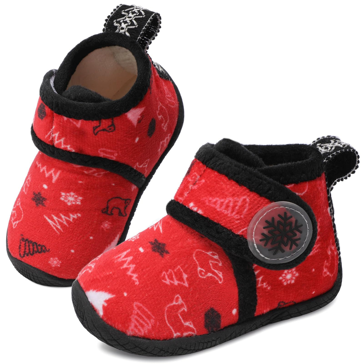 JOINFREE Toddler Fleece Slipper Booties Boys Girls Warm Winter House Shoes