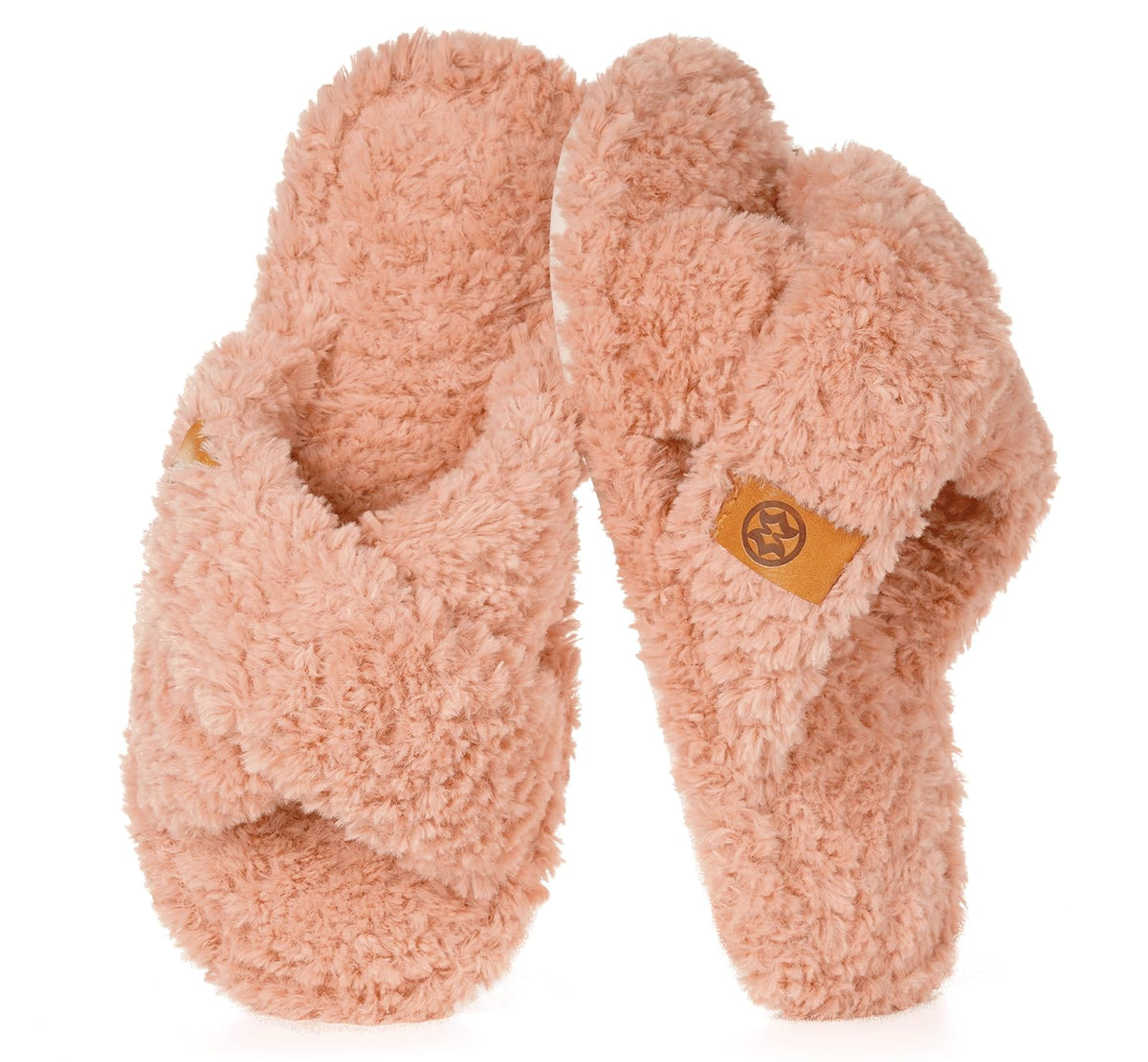 Dokela Fuzzy Open Toe Slippers for Kids Girls Boys House Slipper