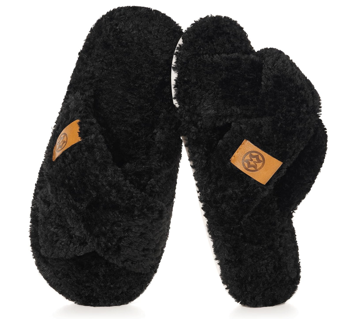 Dokela Fuzzy Open Toe Slippers for Kids Girls Boys House Slipper