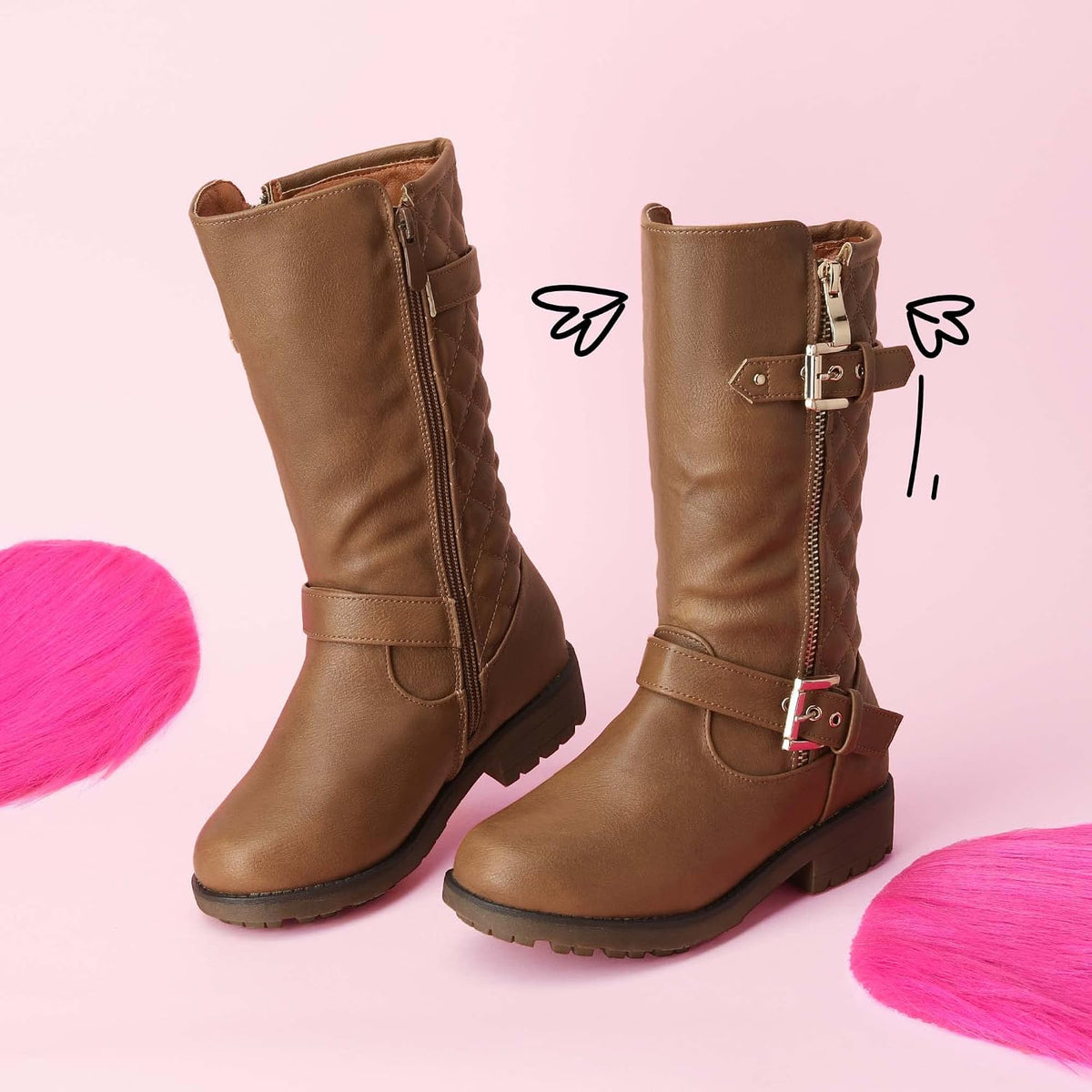 DREAM PAIRS Girls Riding Knee High Boots