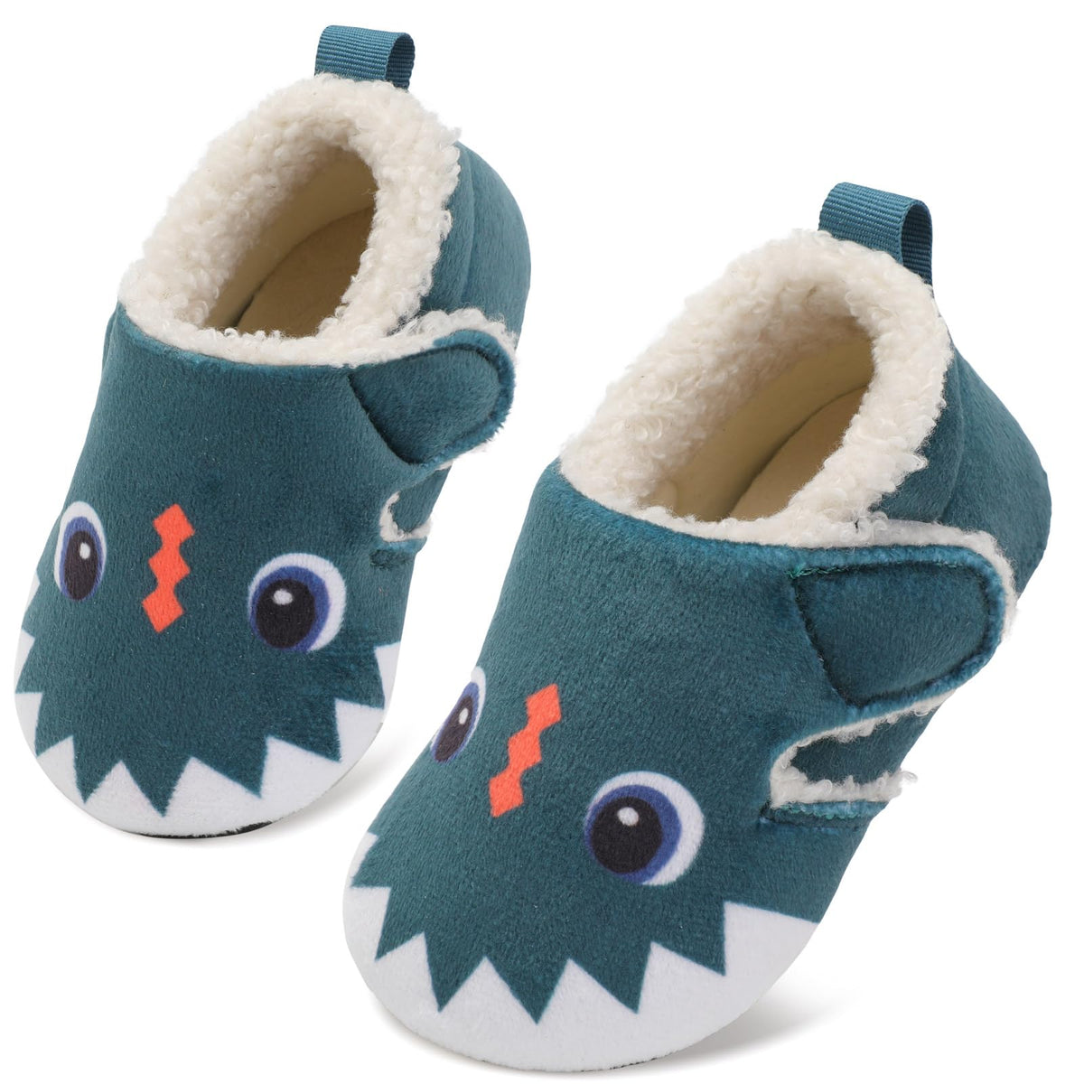 JOINFREE Toddler Slippers Boys Girls Adjustable House Shoes Barefoot Sock Shoes with Rubber Sole Baby Comfort Warm Indoor Outdoor Walking Shoe
