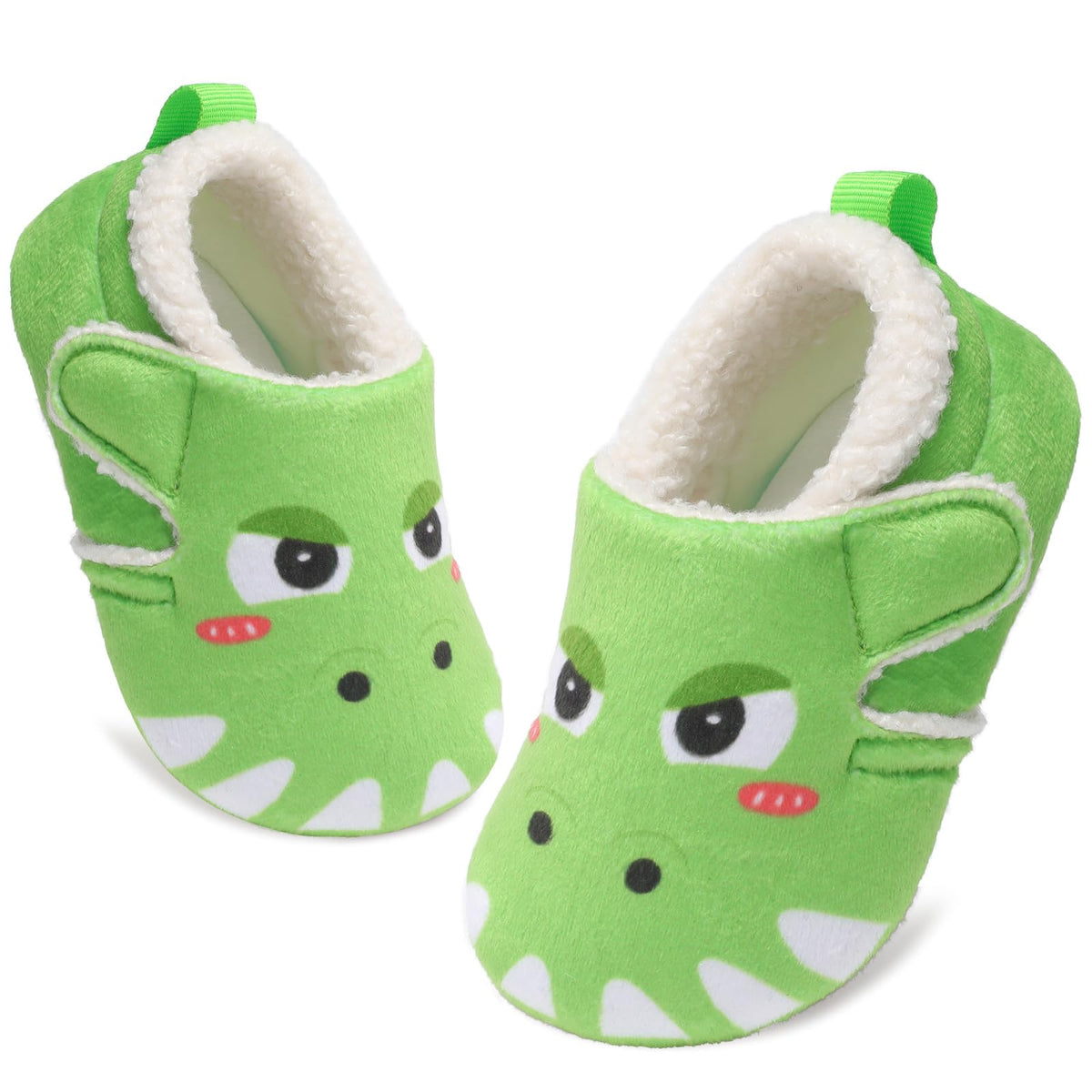 JOINFREE Toddler Slippers Boys Girls Adjustable House Shoes Barefoot Sock Shoes with Rubber Sole Baby Comfort Warm Indoor Outdoor Walking Shoe