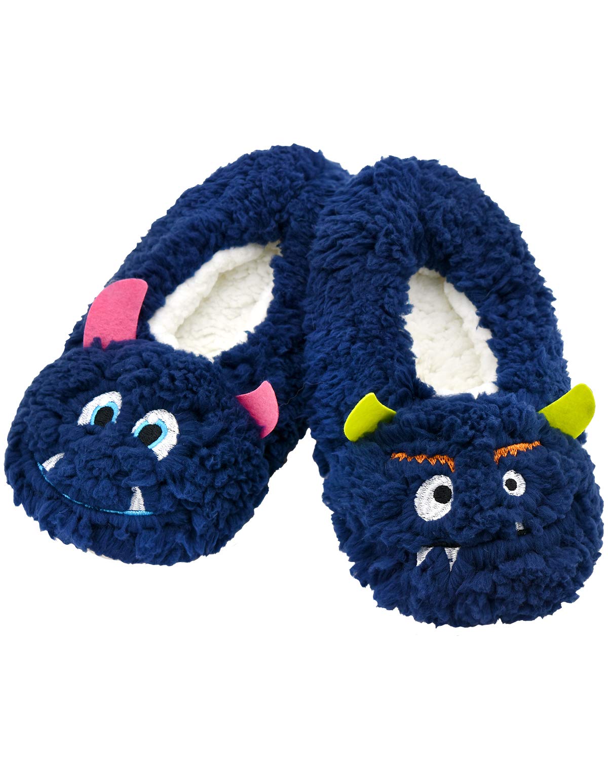 DICUIRD Kids Animal Fleece Slipper Socks Warm Fuzzy Indoor Bedroom Shoes