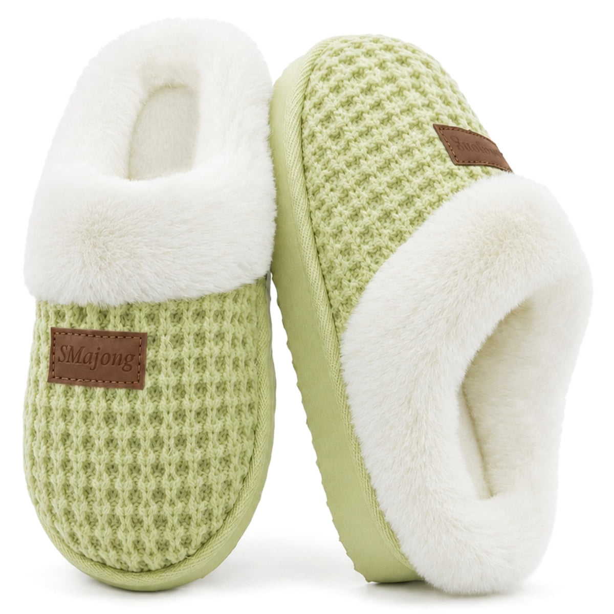 SMajong Kids Warm Fuzzy House Slippers Girls Boys Winter Slippers