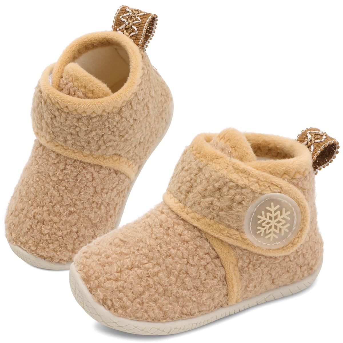 JOINFREE Toddler Fleece Slipper Booties Boys Girls Warm Winter House Shoes