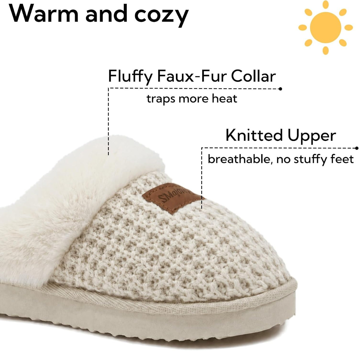 SMajong Kids Warm Fuzzy House Slippers Girls Boys Winter Slippers